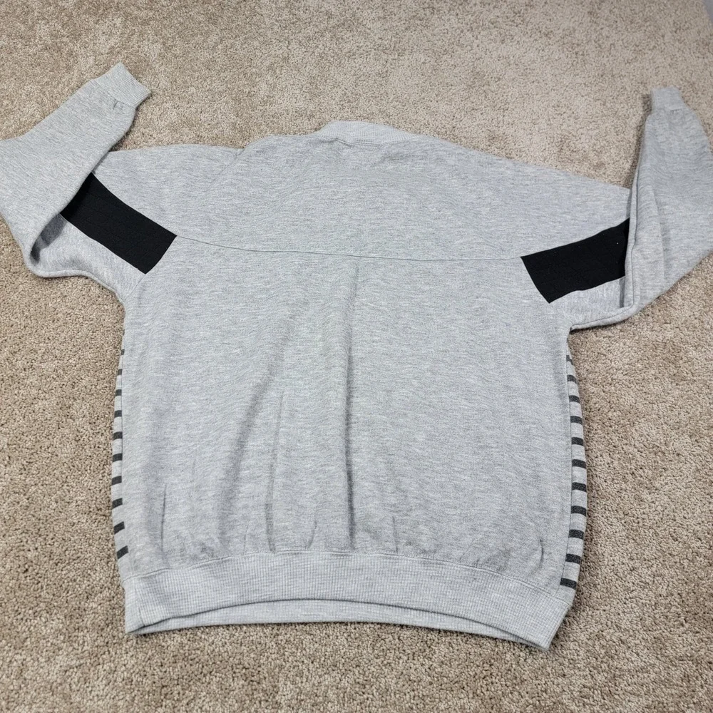 Vintage Pipeline Sports Men's Gray Striped Crewneck Sweatshirt Size Medium Vtg - Picture 6 of 6